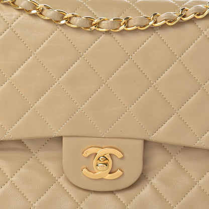 Chanel Lambskin Quilted Medium Double Flap Beige 9 of 23