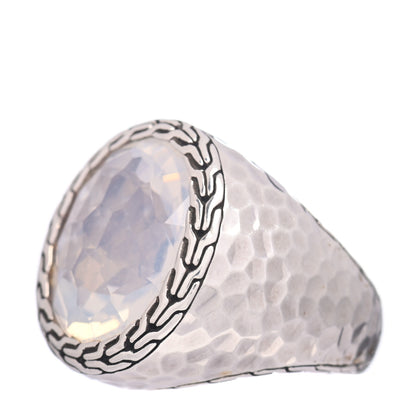 John Hardy Sterling Silver Moon Quartz Bamboo Dome Ring 54 7 3 of 5