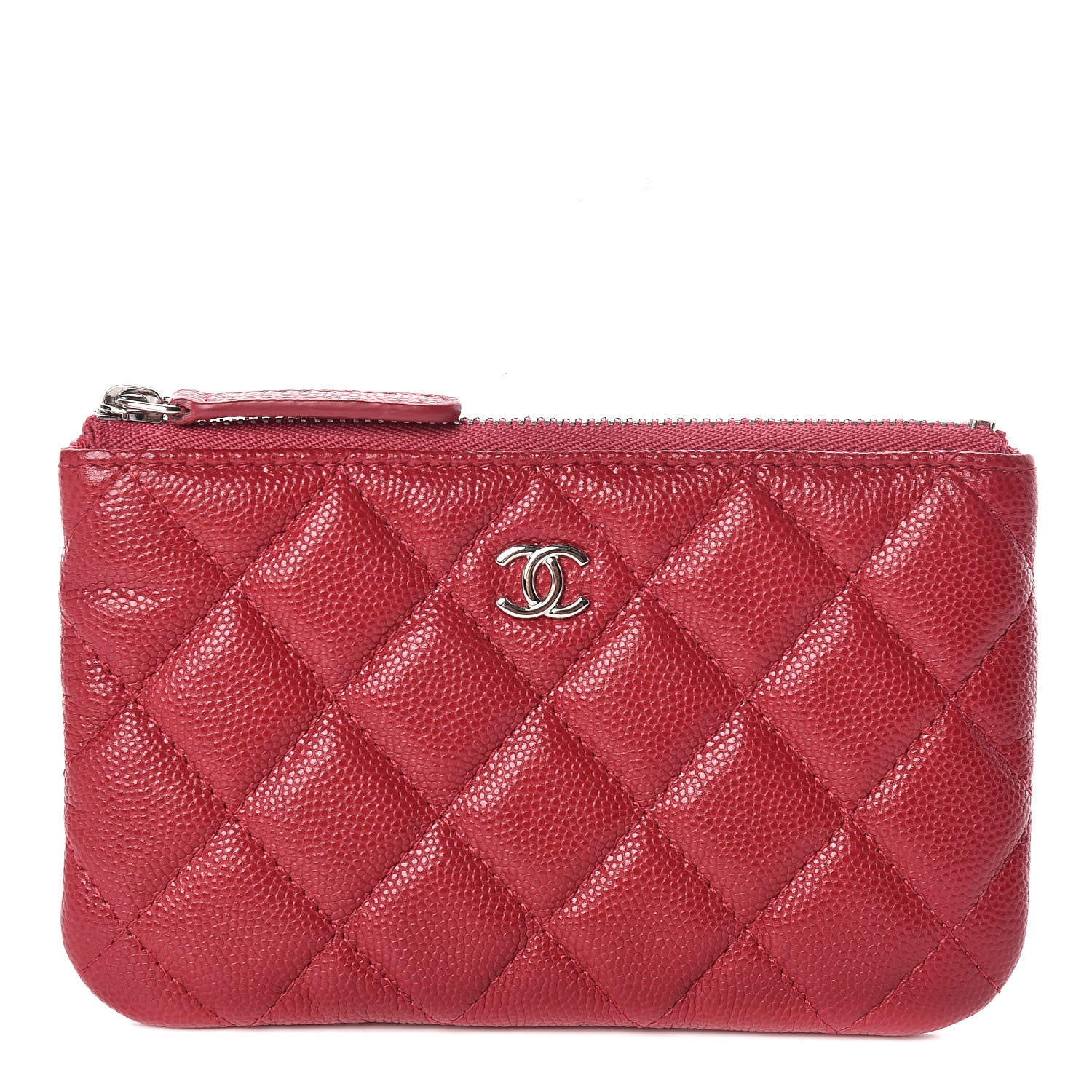Chanel Caviar Quilted Small Cosmetic Case Red 1 of 8