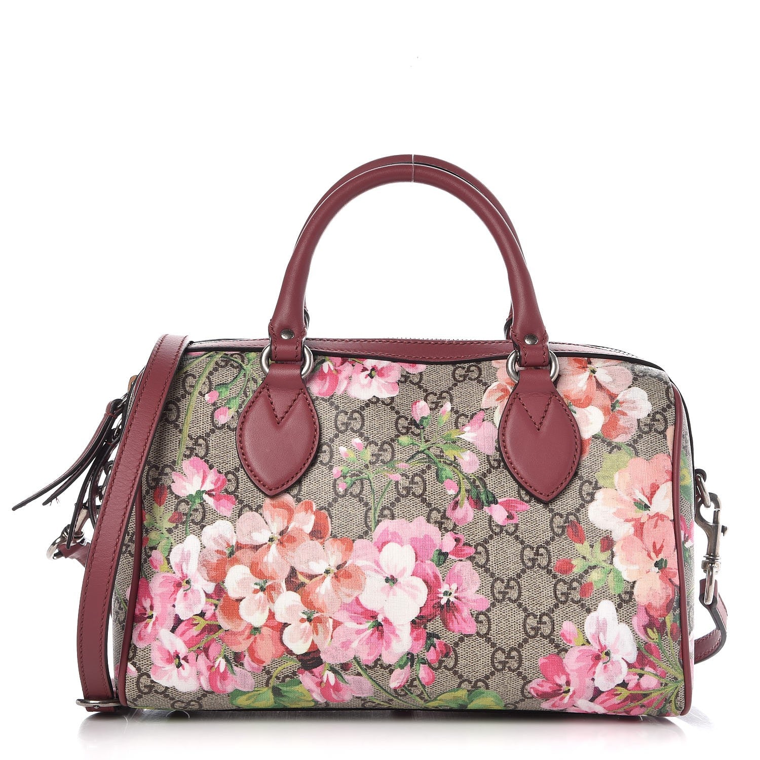 Gucci GG Supreme Monogram Blooms Small Boston Beige Multicolor Dry Rose 1 of 10