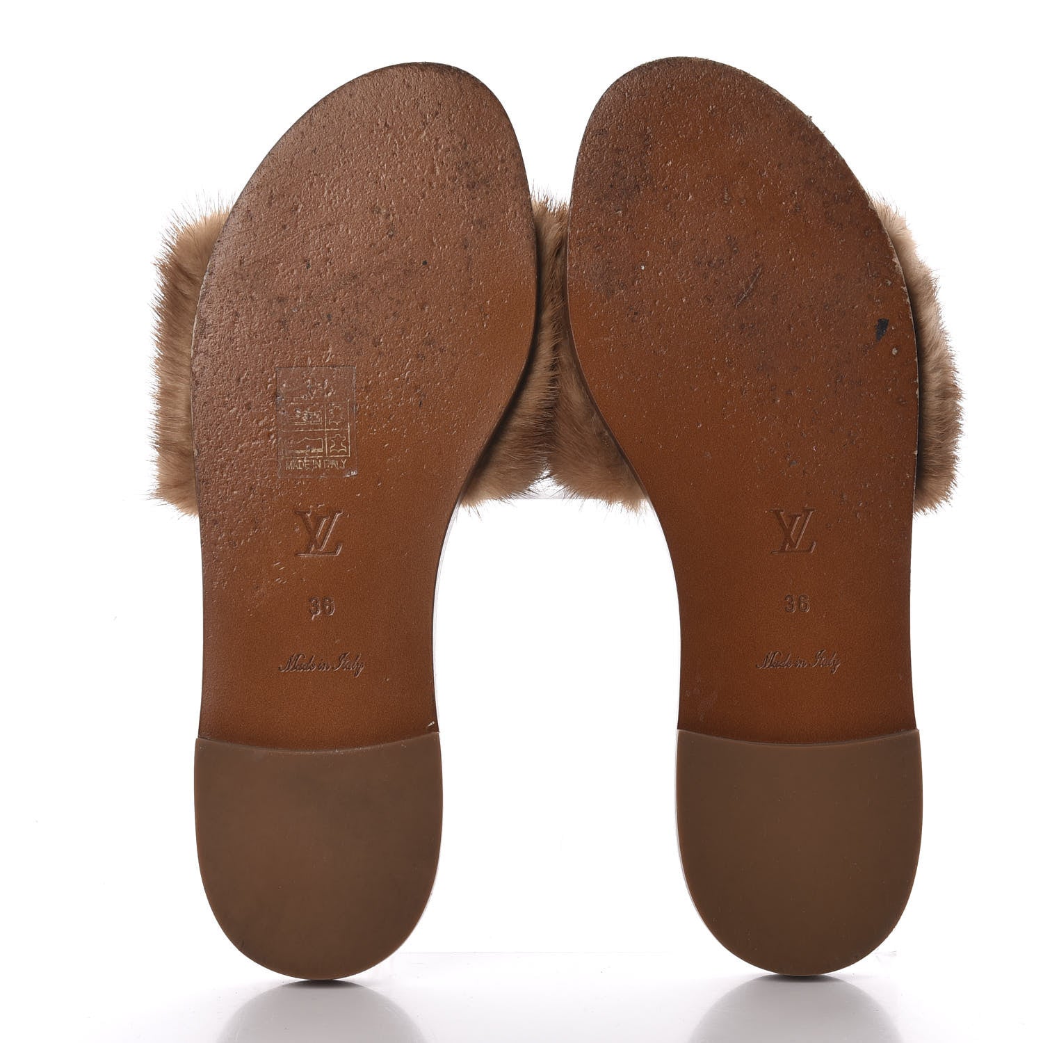 Louis Vuitton Mink Fur Lock It Flat Mule 36 Beige 7 of 11