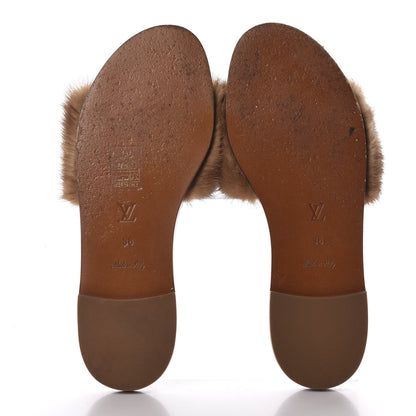 Louis Vuitton Mink Fur Lock It Flat Mule 36 Beige 7 of 11