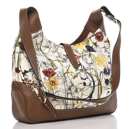Gucci Canvas Flora Infinity Medium Jackie O Bouvier Hobo White Multicolor Acero 3 of 9