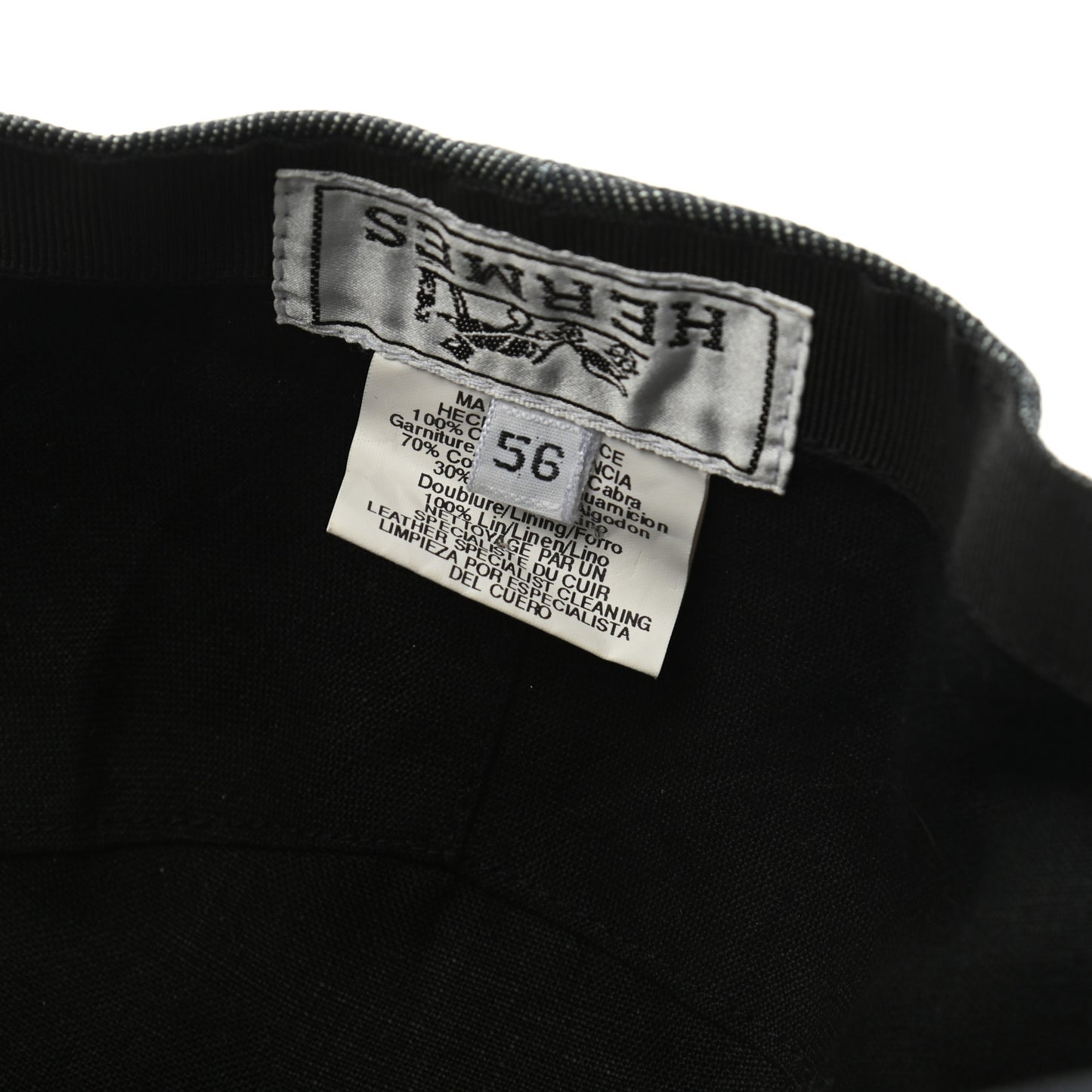 Goatskin Cotton Linen Cap 56 Black