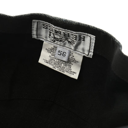 Hermes Goatskin Cotton Linen Cap 56 Black 8 of 8