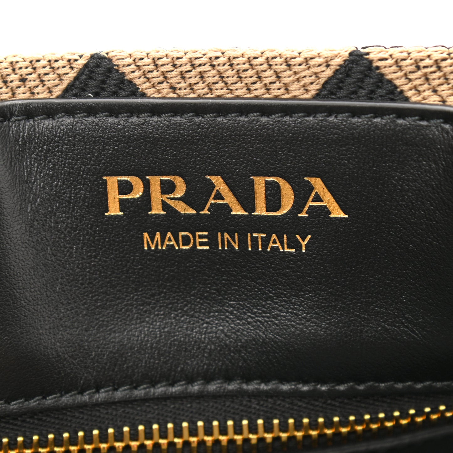 Jacquard Saffiano Triangolo Symbole Embroidered Small Tote Black Corda