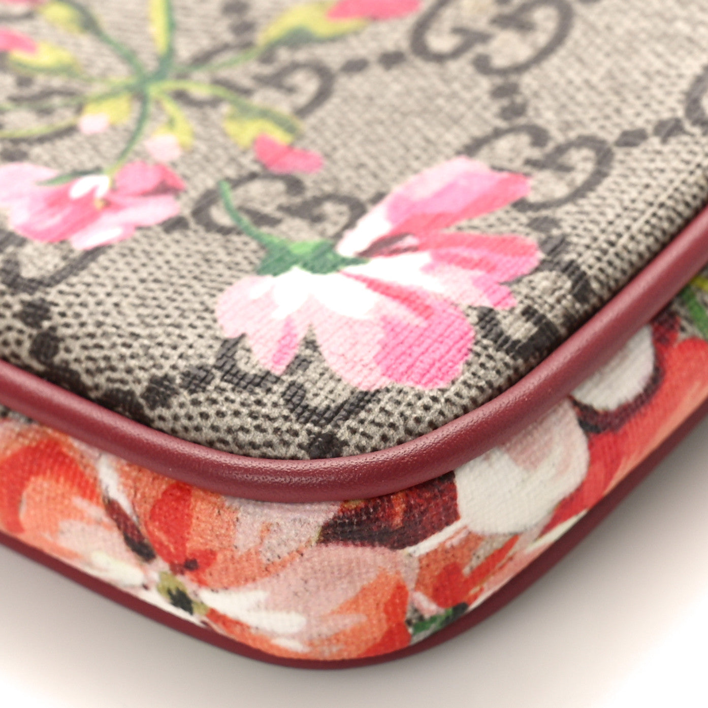 Gucci GG Supreme Monogram Blooms Mini Chain Bag Beige Multicolor Dry Rose 9 of 10