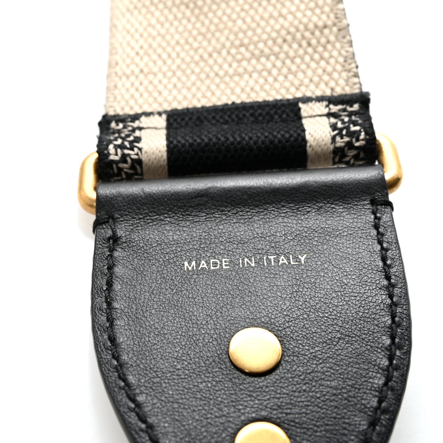 Canvas Embroidered Shoulder Strap Black