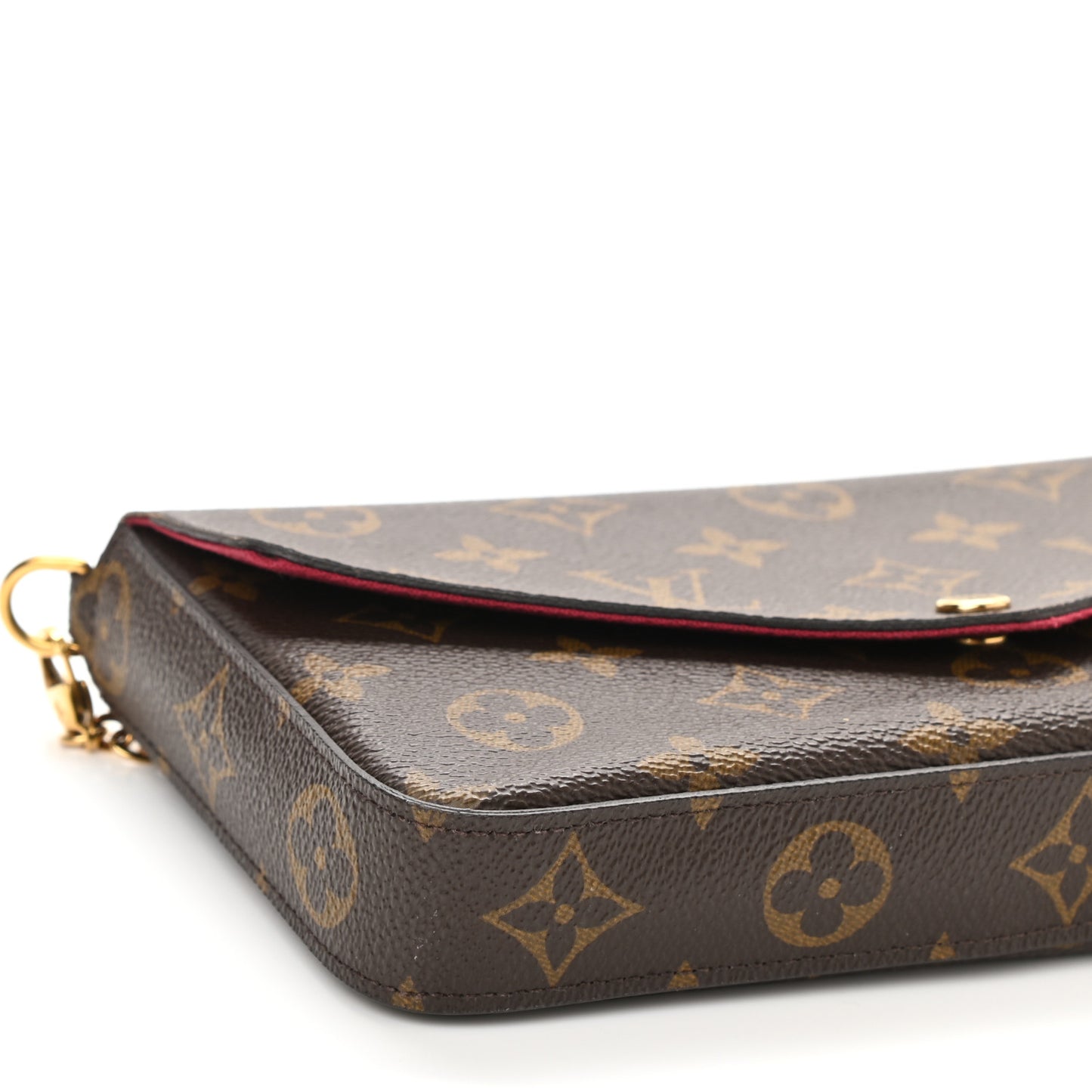 Monogram Pochette Felicie Chain Wallet Fuchsia
