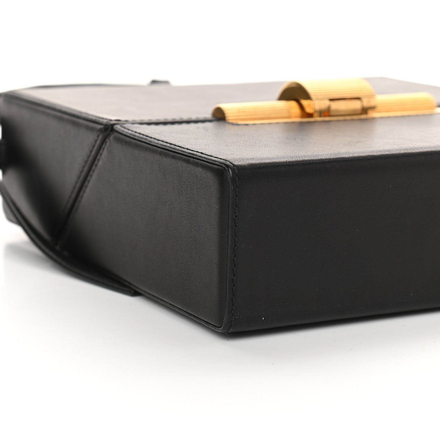 Calfskin Daisey Box Clutch Black