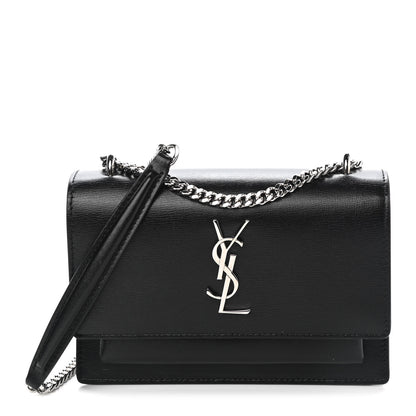 Saint Laurent Calfskin Monogram Sunset Chain Wallet Black 1 of 9