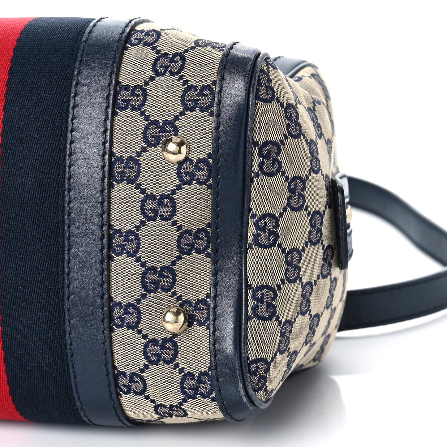 Monogram Vintage Web Small Boston Navy
