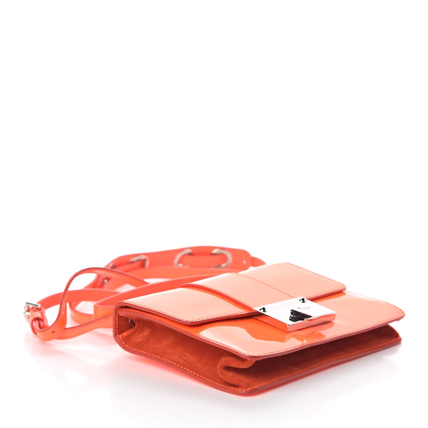 Jimmy Choo Patent Suede Rebel Crossbody Bag Orange 4 of 9
