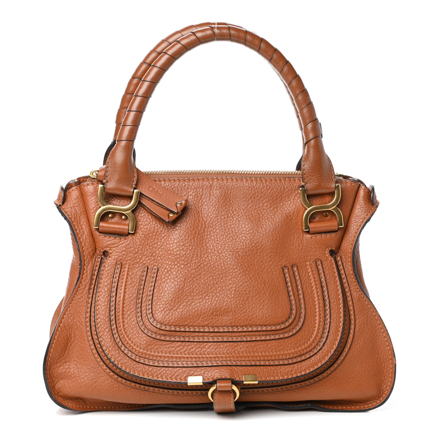 Chloe Calfskin Small Marcie Satchel Tan 1 of 8