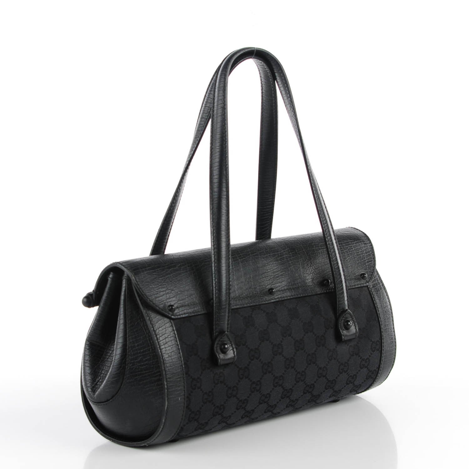 Gucci Monogram Bamboo Bullet Bag Black 3 of 8