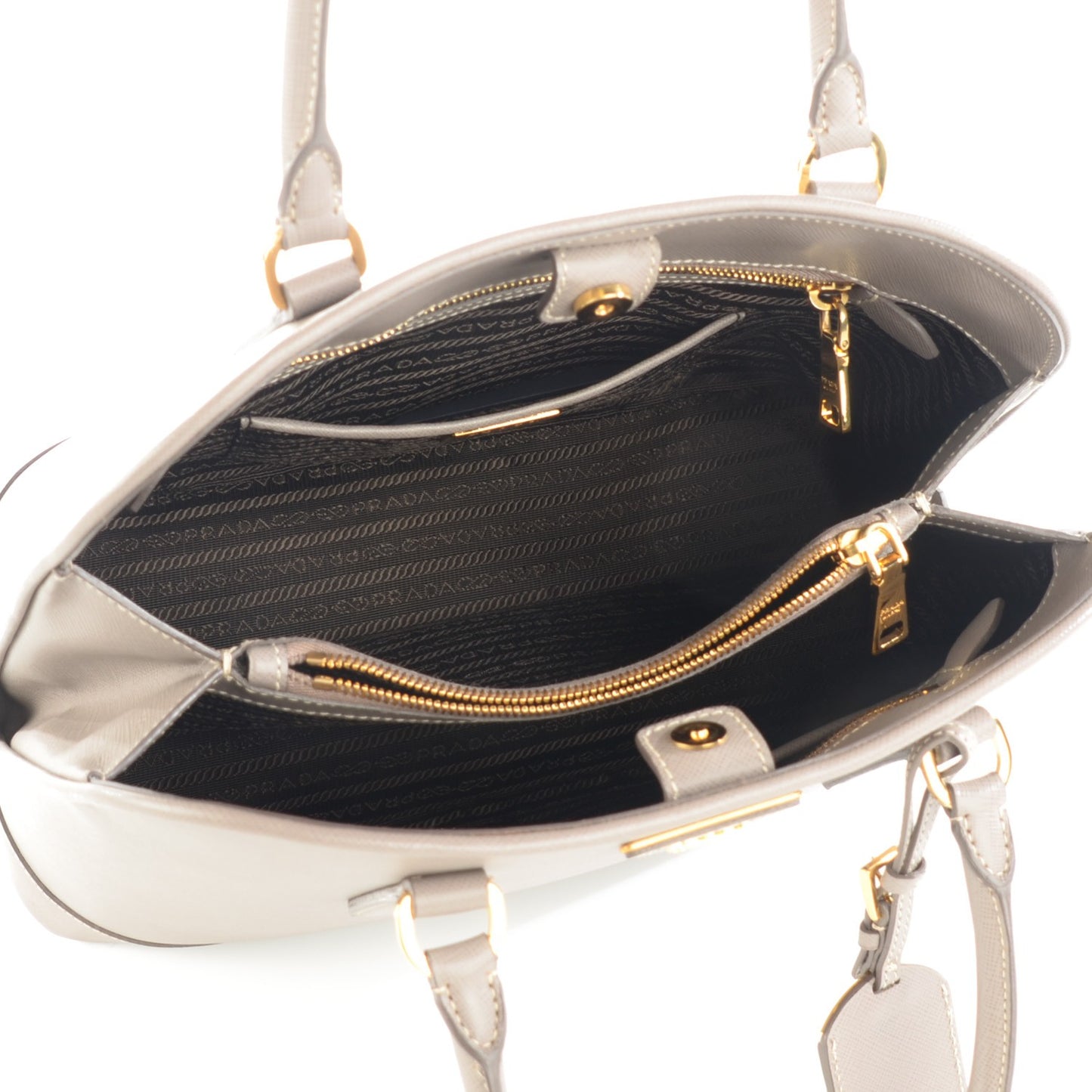 Saffiano Lux Medium Open Promenade Tote Argilla