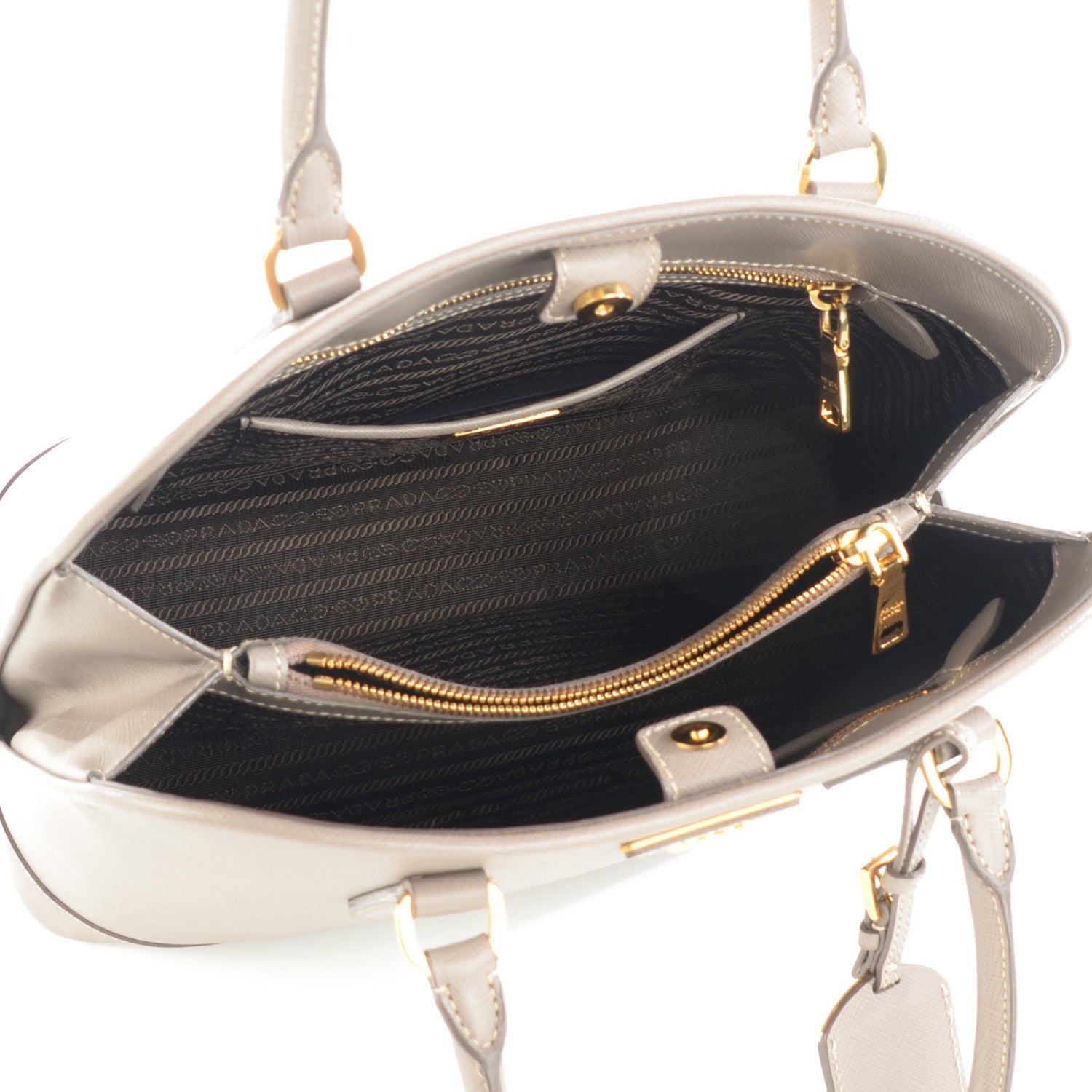 Prada Saffiano Lux Medium Open Promenade Tote Argilla 5 of 8