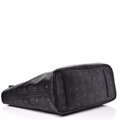 MCM Visetos Medium Anya Zip Top Shopper Tote Black 4 of 9
