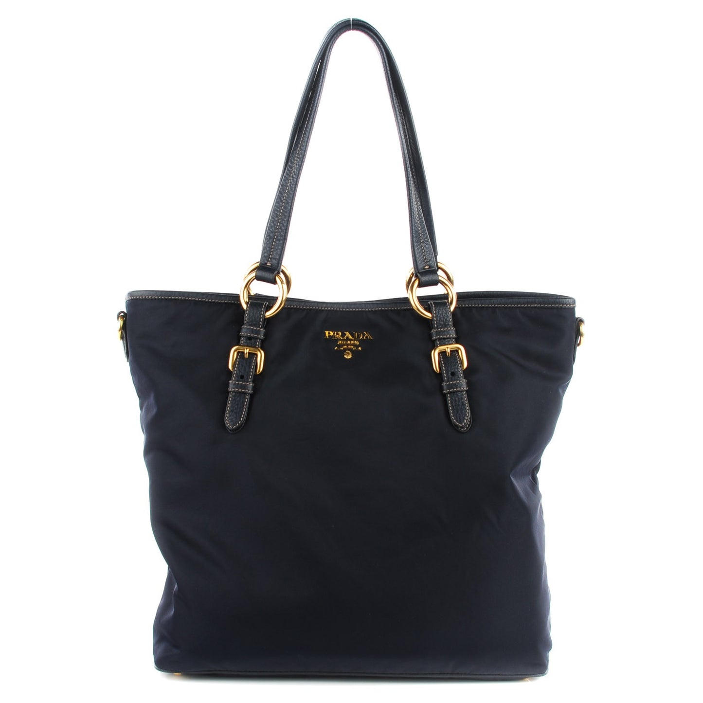 Vitello Daino Tessuto Nylon Tote Blue