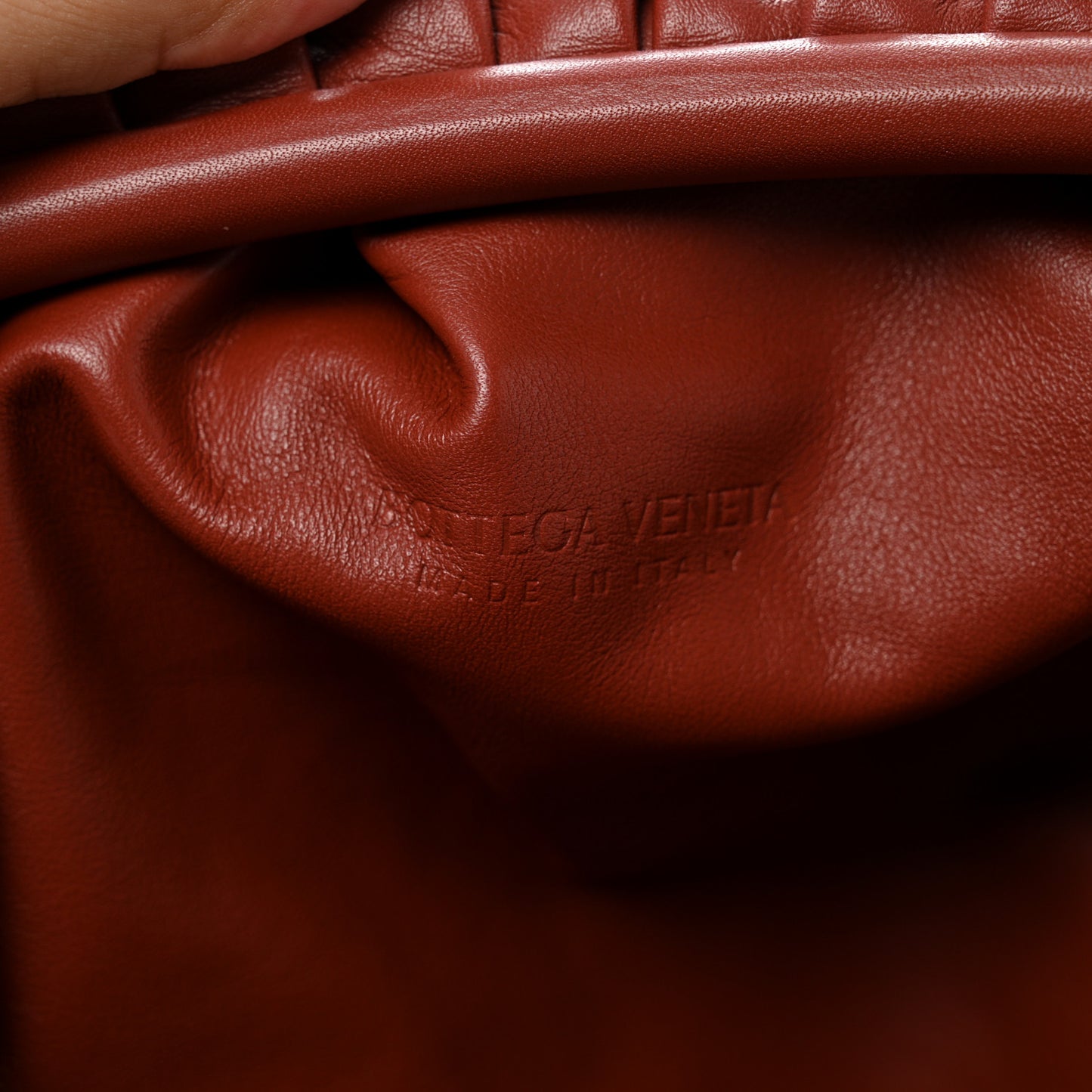 Smooth Butter Calf The Pouch Oversized Clutch Rust