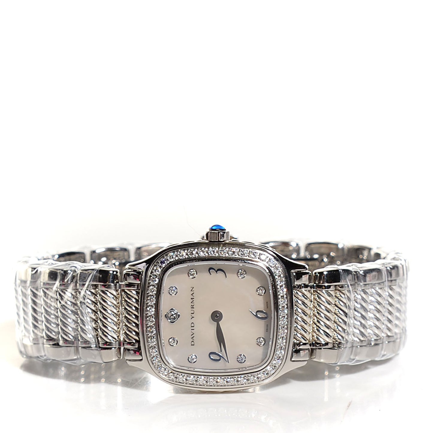 Stainless Steel Diamond Bezel Mother of Pearl 25mm Thoroughbred Quartz Watch