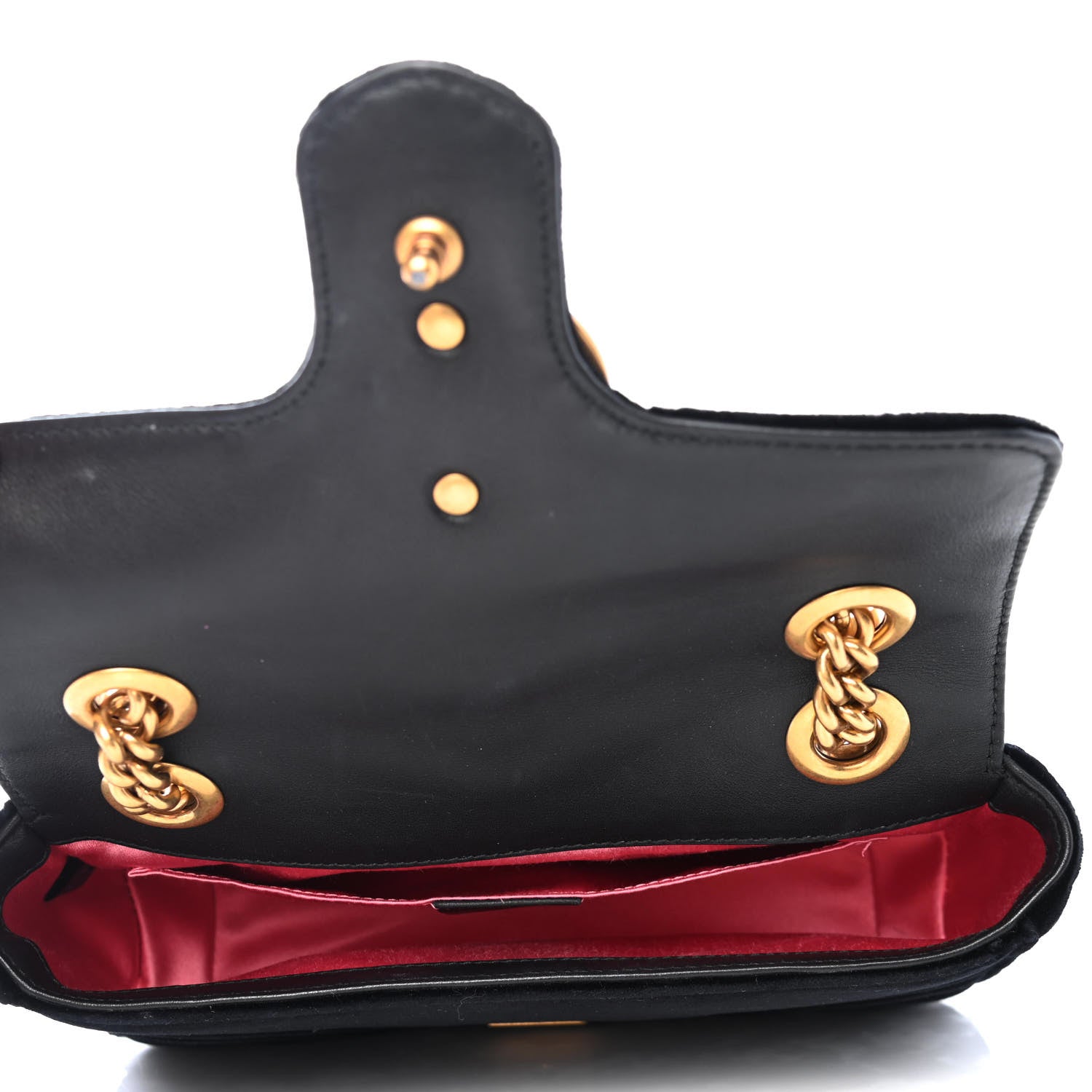 Gucci Velvet Matelasse Mini GG Marmont Shoulder Bag Black 4 of 4
