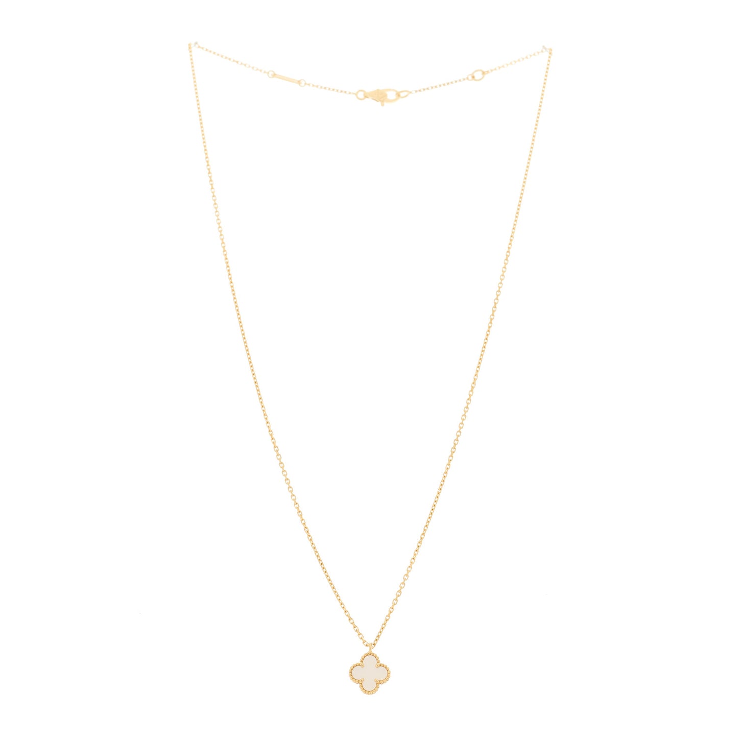 18K Yellow Gold Mother of Pearl Sweet Alhambra Pendant Necklace