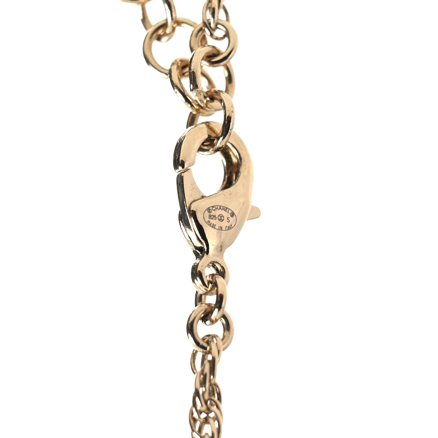 Crystal CC Twist Long Necklace Gold