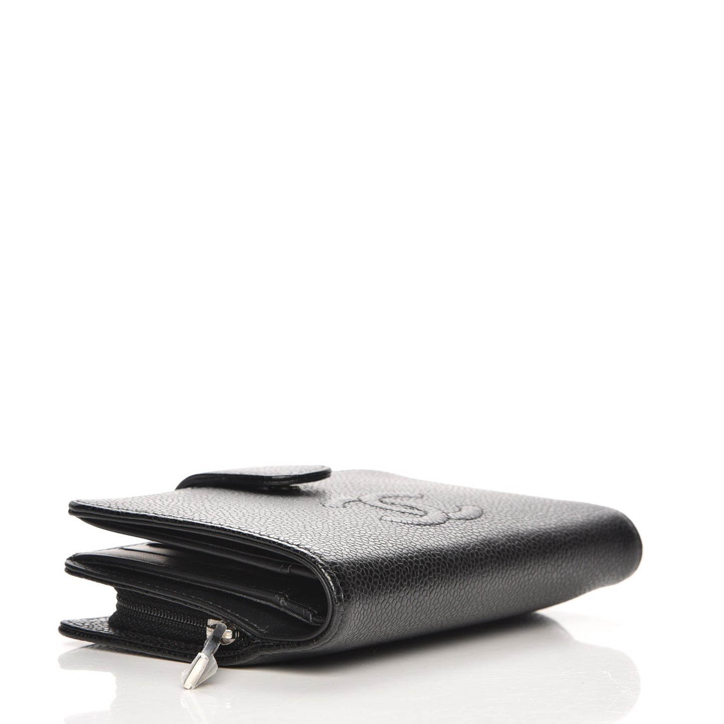 Caviar Timeless CC Zipped Pocket Wallet Black