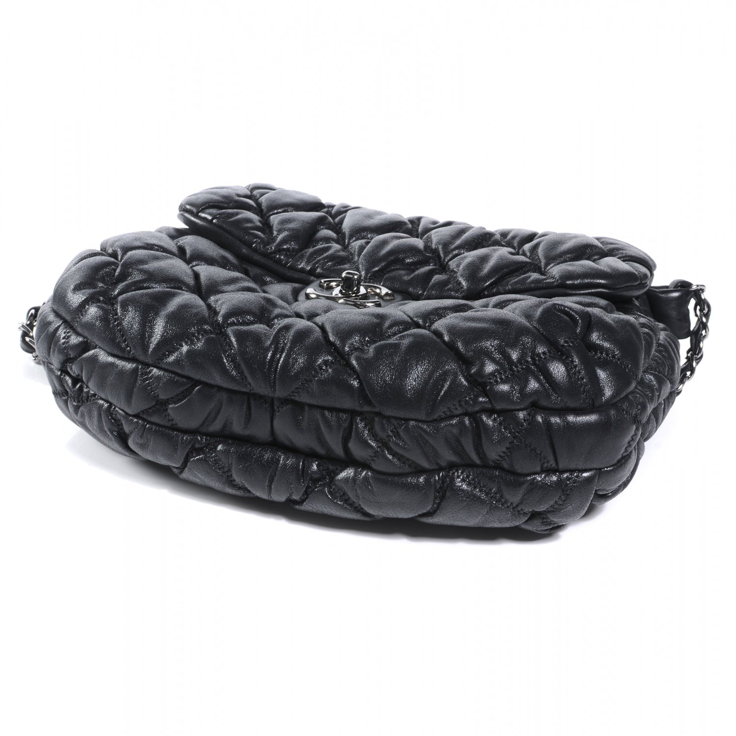 Chanel Lambskin Bubble Quilt Flap Bag Black 4 of 7