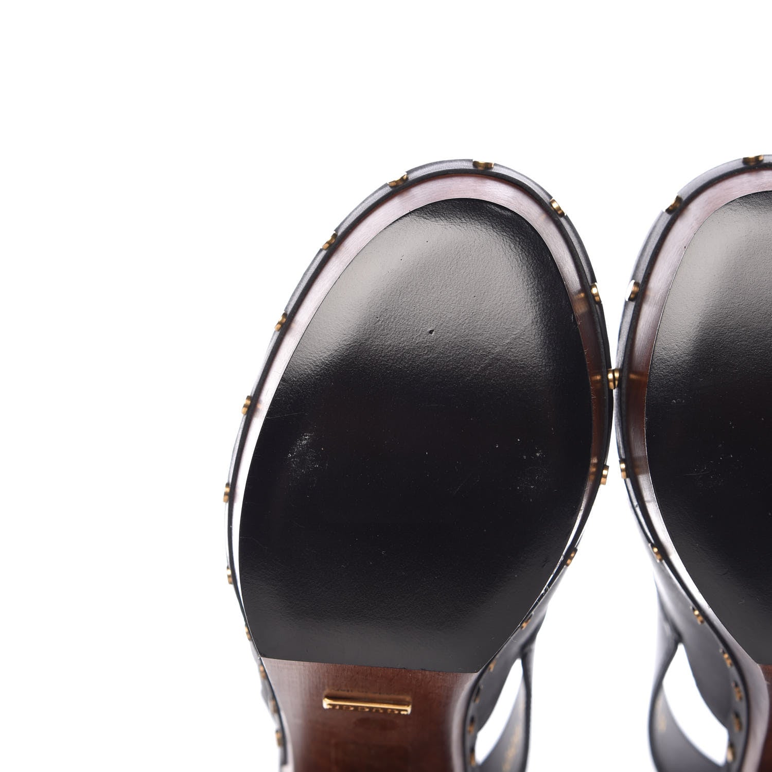 Gucci Betis Calfskin Horsebit Amstel Platform Slingback Clogs 39 Black 9 of 11