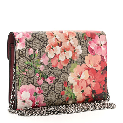 Gucci GG Supreme Monogram Blooms Mini Dionysus Chain Wallet Beige Multicolor Dry Rose 3 of 10