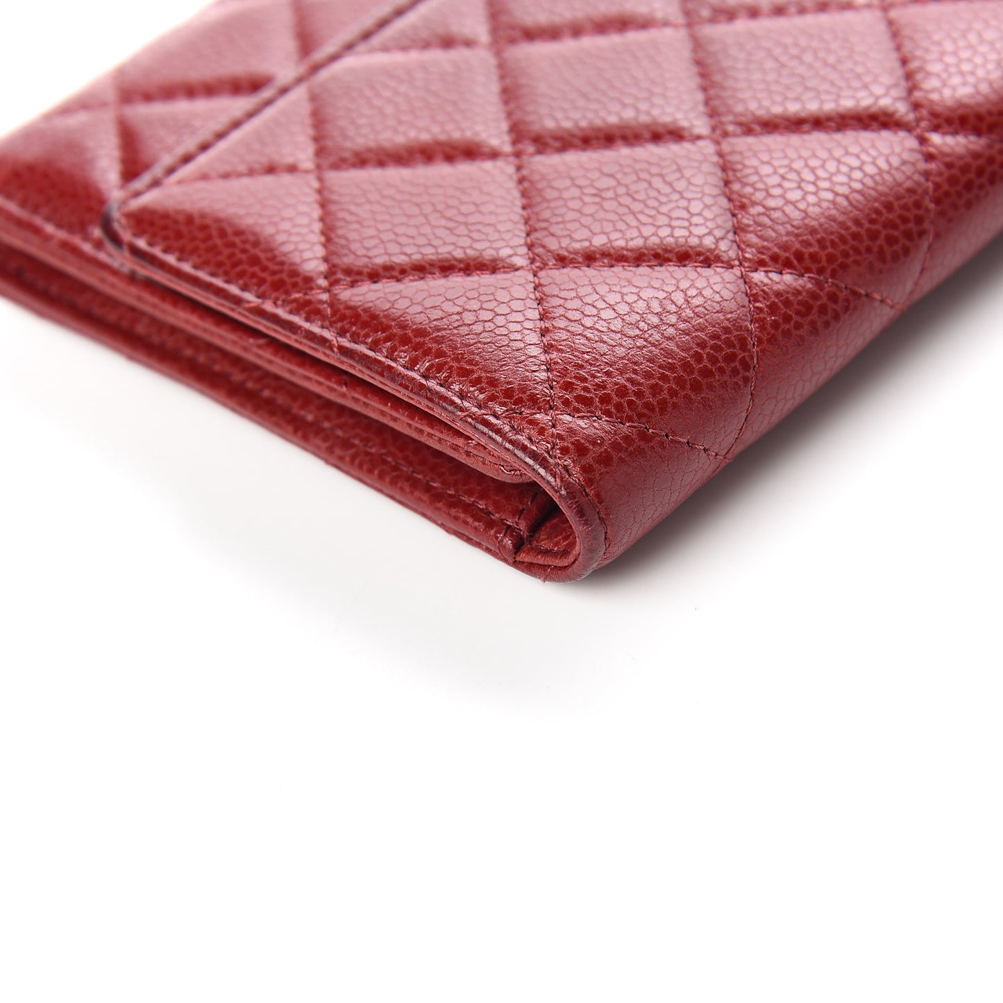 Caviar Quilted Large Flap Wallet Red