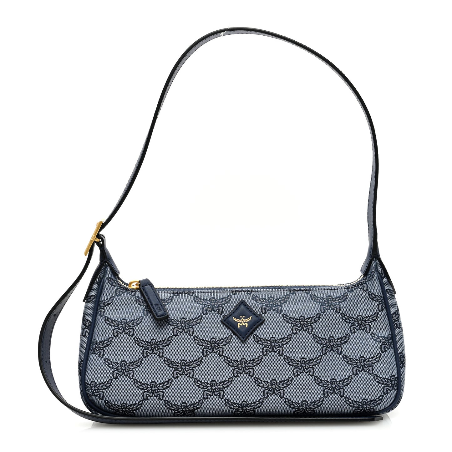 Lauretos Jacquard Nappa Small Shoulder Bag Indigo