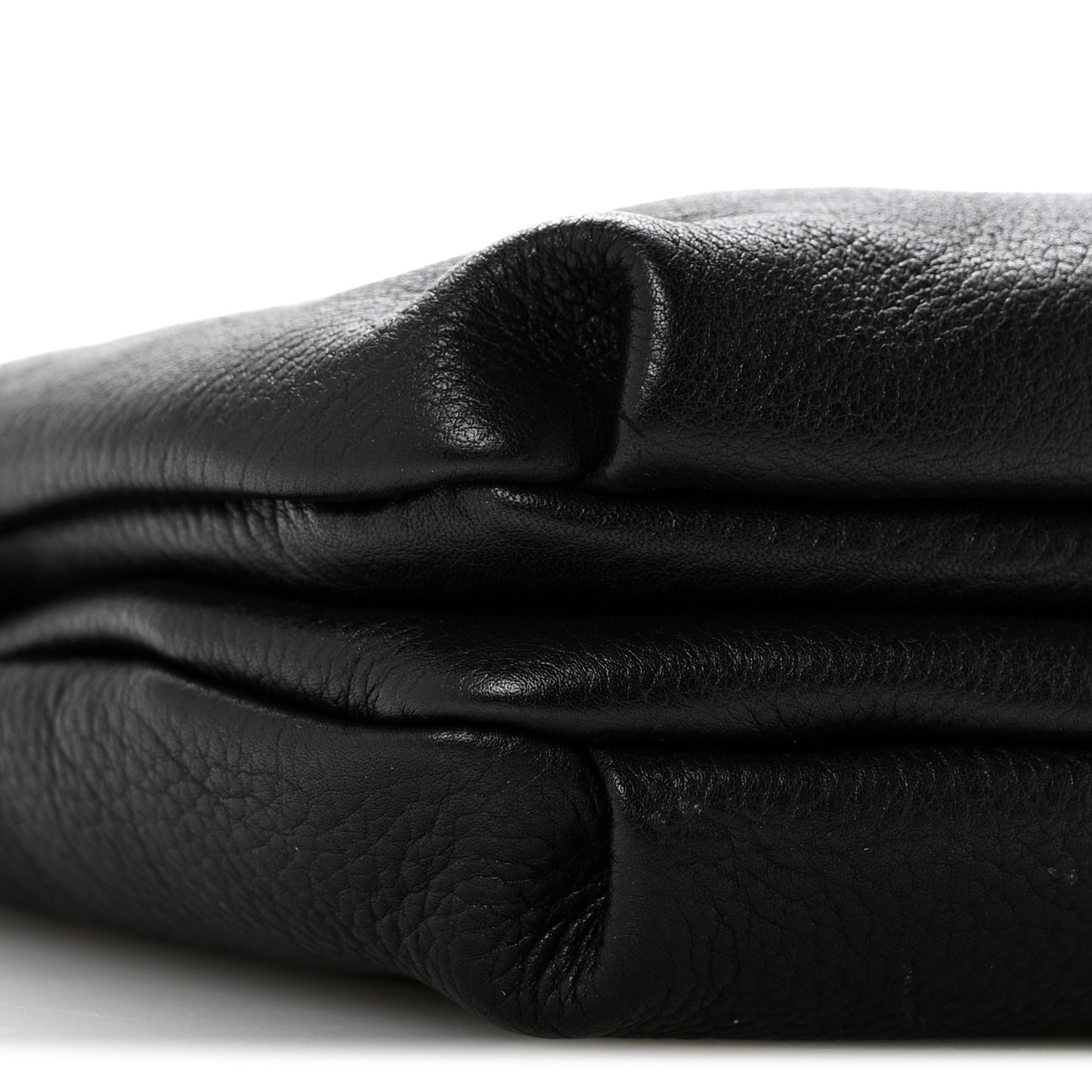 Grained Calfskin Bourse Clutch  Black