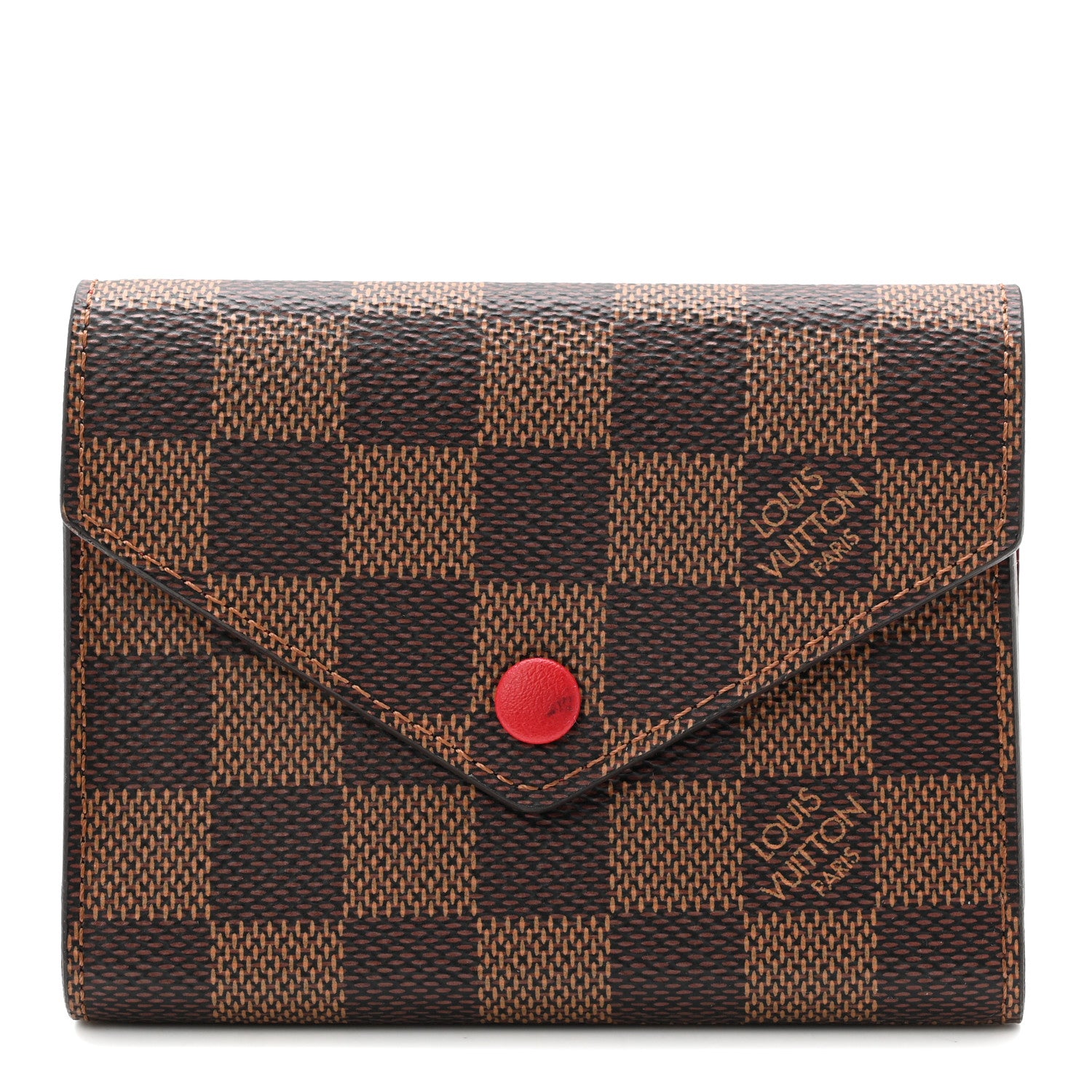 Louis Vuitton Damier Ebene Victorine Wallet Red 1 of 7