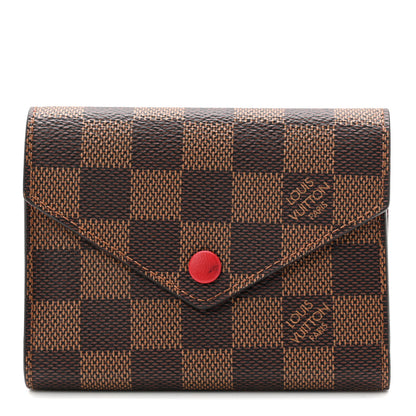 Louis Vuitton Damier Ebene Victorine Wallet Red 1 of 7
