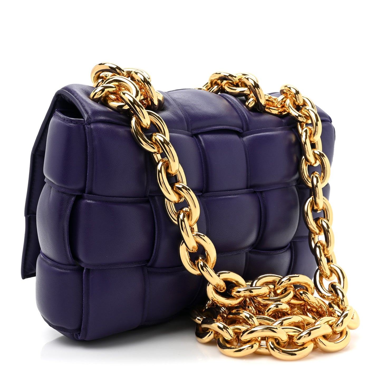 Lambskin Maxi Intreccio Padded Chain Cassette Crossbody Bag Unicorn