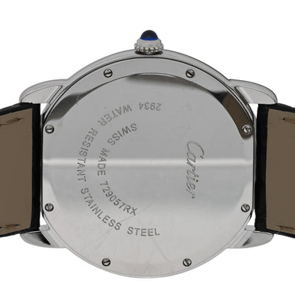 Cartier Stainless Steel Alligator 36mm Ronde Solo Quartz Watch 4 of 5