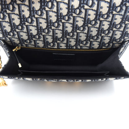 Christian Dior Oblique 30 Montaigne Chain Flap Bag Blue 5 of 10
