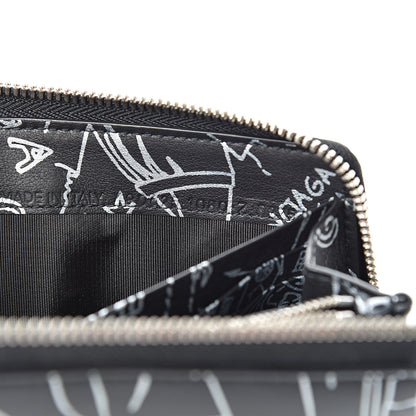 Balenciaga Calfskin Printed Tattoo Everyday Continental Zip Around Wallet Black Silver Hardware 8 of 8
