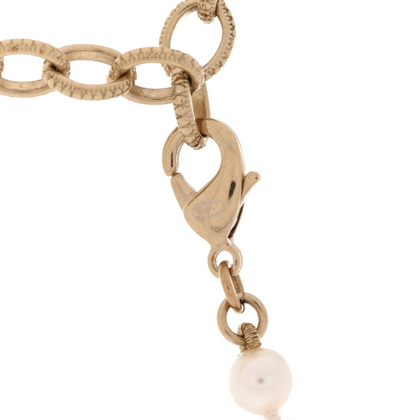 Pearl Crystal CC Choker Necklace Gold