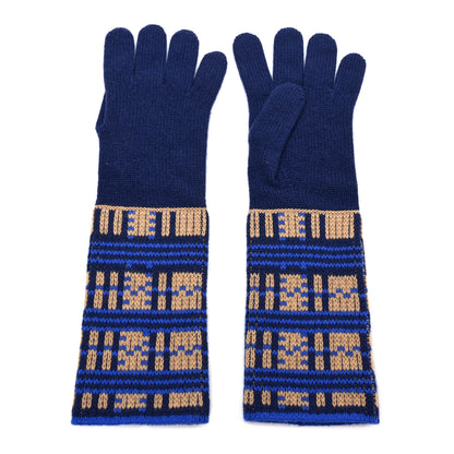 Hermes Cashmere Gloves M Blue 1 of 3