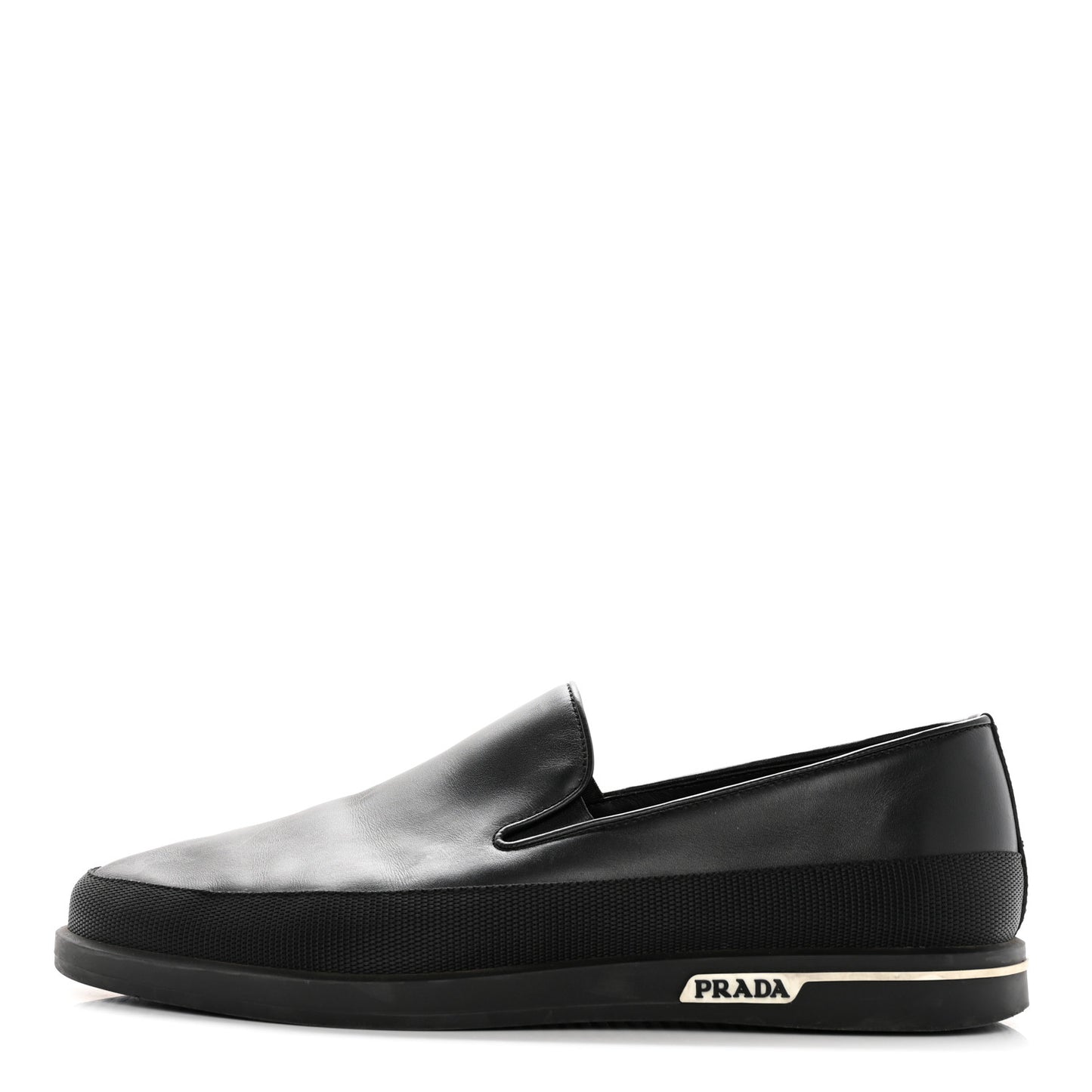 Calfskin Mens Slip On Sneakers 8 Black