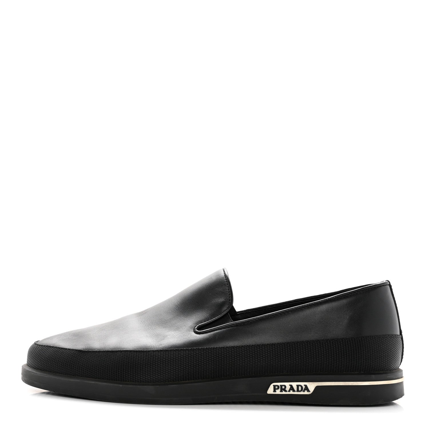Prada Calfskin Mens Slip On Sneakers 8 Black 1 of 15