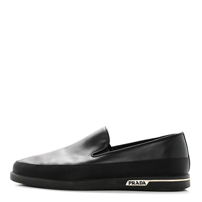 Prada Calfskin Mens Slip On Sneakers 8 Black 1 of 15