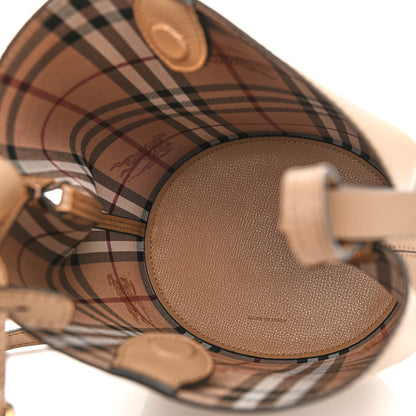 Burberry Haymarket Check Colours Small Lorne Bucket Crossbody Beige 5 of 11