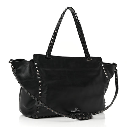 Valentino Garavani Vitello Medium Rockstud Tote Black 3 of 10