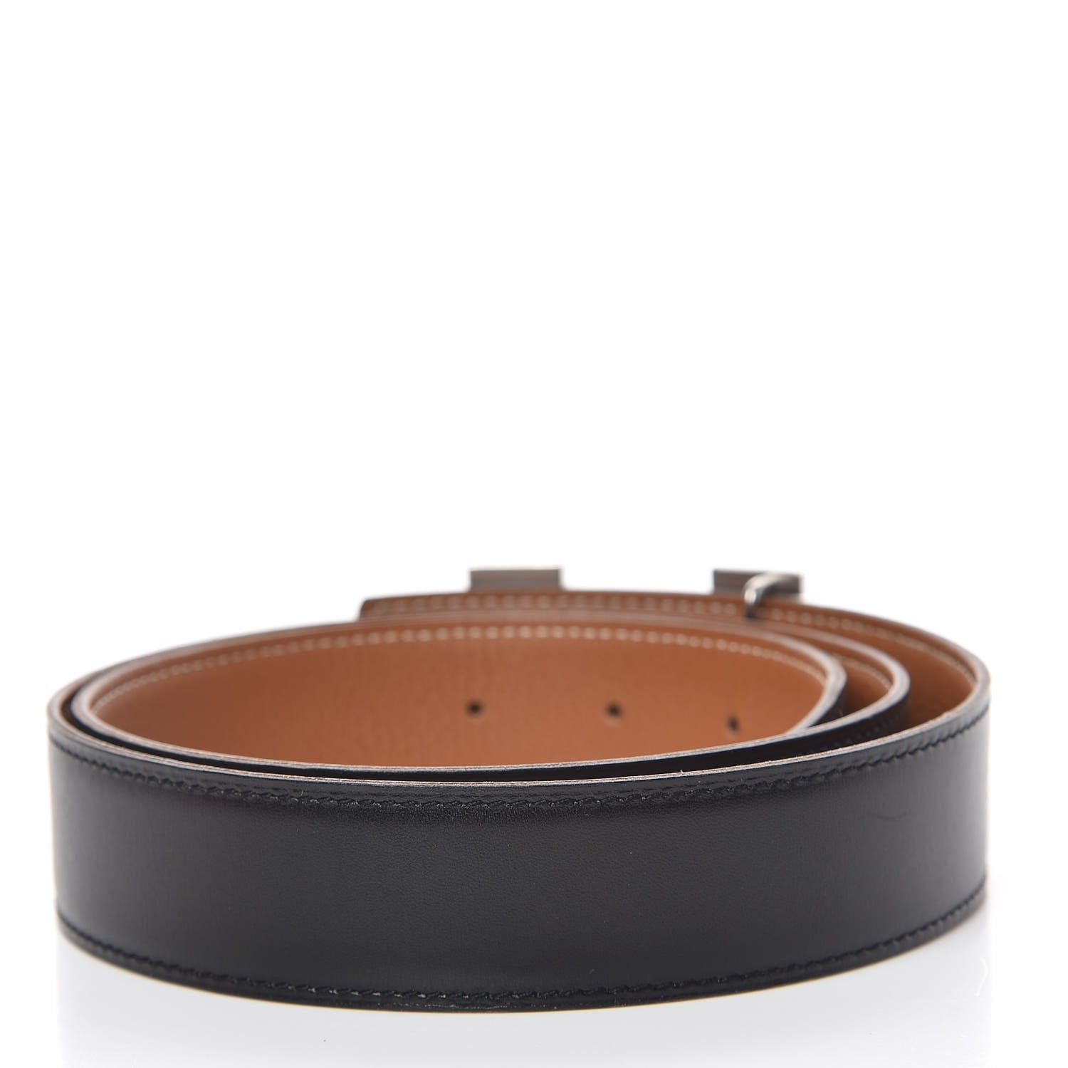 Hermes Box Togo 32mm H Belt 85 Black Gold 3 of 9
