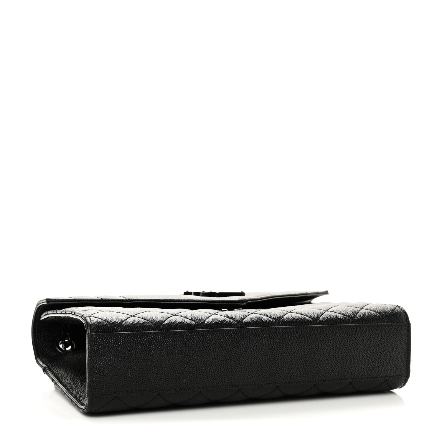 Saint Laurent Grain De Poudre Textured Mixed Matelasse Triquilt Medium Monogram Monochrome Satchel Black 3 of 9